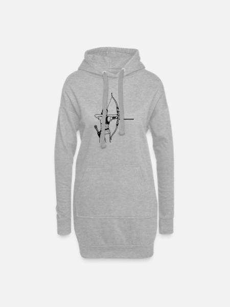 Bogenschießen - Hoodie-Kleid - Grau meliert
