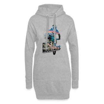 MTB Shirt mit Berglandschaft – Outdoor Fahrrad - Hoodie-Kleid - Grau meliert - Vorne