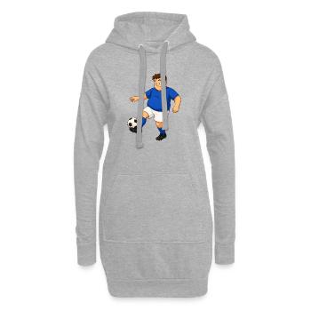 Footballer with ball - Hoodie Dress - heather grey - Front