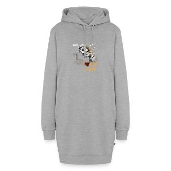 Statue de tête brisée Lettres dorées Rose - Sweat-shirt à capuche long Femme - gris chiné - Devant