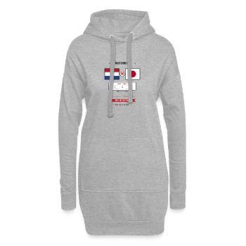 Netherlands vs Japan Football Score Card - Sweat-shirt à capuche long Femme - gris chiné - Devant