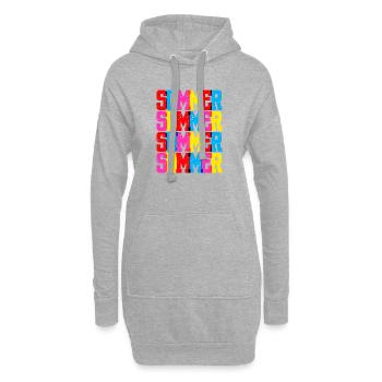 Retro Pop Art Summer wiederholte Typografie - Hoodie-Kleid - Grau meliert - Vorne