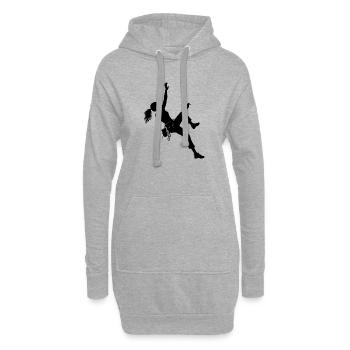 Die Bergsportlerinnen und Climbing passen zusammen - Hoodie-Kleid - Grau meliert - Vorne