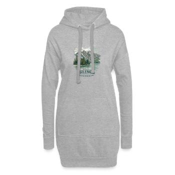Montagnes Grand Teton – Là où le silence s’installe - Sweat-shirt à capuche long Femme - gris chiné - Devant