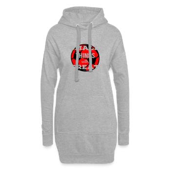 Kleine Dinge, Große Liebe Fußball  - Hoodie-Kleid - Grau meliert - Vorne