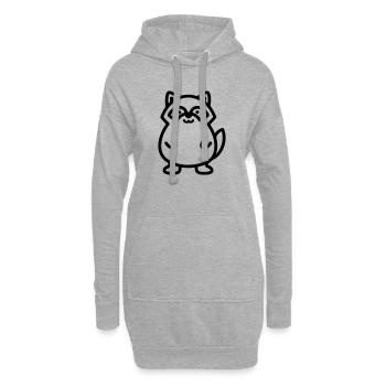 raton laveur - Sweat-shirt à capuche long Femme - gris chiné - Devant