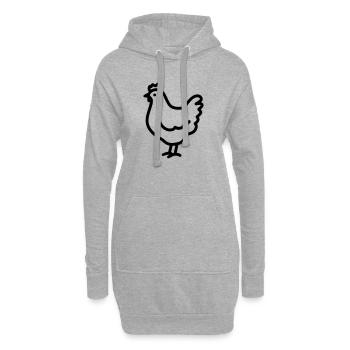 Huhn - Hoodie-Kleid - Grau meliert - Vorne