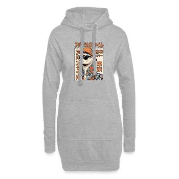 Cooles Alpaka - Hoodie-Kleid - Grau meliert - Vorne
