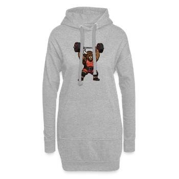 Conception d’impression Taurus Power Strongman - Sweat-shirt à capuche long Femme - gris chiné - Devant