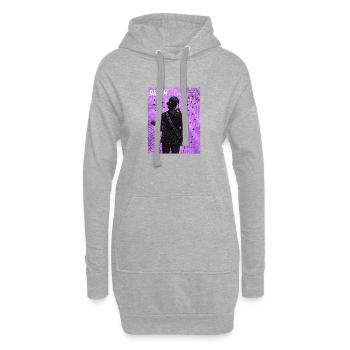 Guitare et rêves illustrés - Sweat-shirt à capuche long Femme - gris chiné - Devant