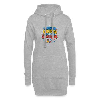 Großer Bruder eines Schulkindes Rakete - Hoodie-Kleid - Grau meliert - Vorne