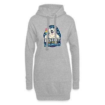 Eiszeit ist meine Lieblingszeit - Hoodie-Kleid - Grau meliert - Vorne