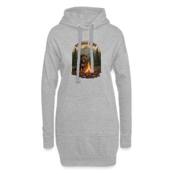 Camping vintage de teckels – Insigne du parc national - Sweat-shirt à capuche long Femme - gris chiné - Devant
