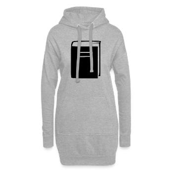 Buch Bücher lesen Geschenk - Hoodie-Kleid - Grau meliert - Vorne