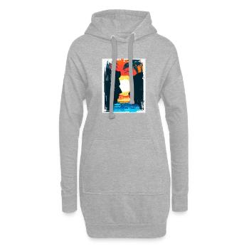 Tropischer Sonnenuntergangsliebhaber - Hoodie-Kleid - Grau meliert - Vorne