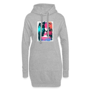 Neon Tropics Silhouette Romance - Hoodie Dress - heather grey - Front