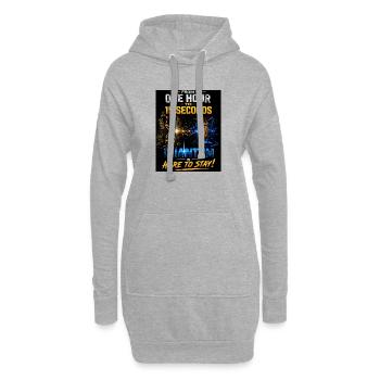 Quantenzeitverzug - Hoodie-Kleid - Grau meliert - Vorne