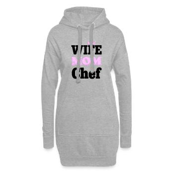 Wife Mom Chef - Statement Design für Mütter - Hoodie-Kleid - Grau meliert - Vorne