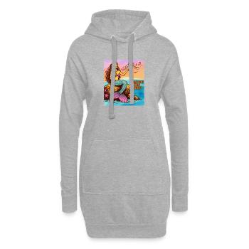 Meerjungfrauengesang - Hoodie-Kleid - Grau meliert - Vorne