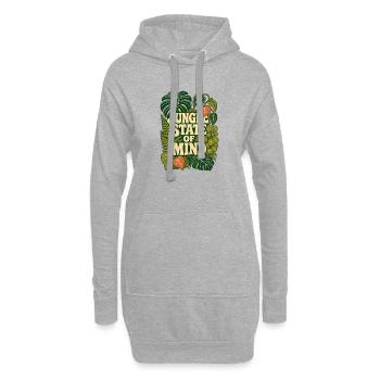Jungle State of Mind – Tropische Pflanzen - Hoodie-Kleid - Grau meliert - Vorne