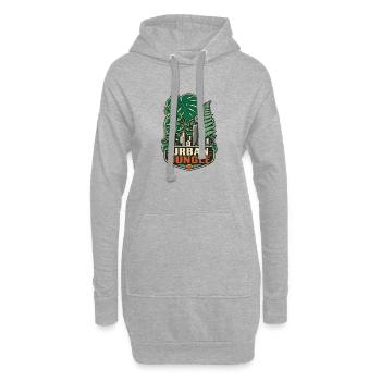 Urban Jungle – Monstera City Pflanzen - Hoodie-Kleid - Grau meliert - Vorne
