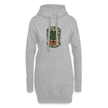 Grow Bold Stay Rooted – Vintage Monstera - Hoodie-Kleid - Grau meliert - Vorne