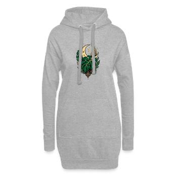 Monstera Moon – Mystical Botanical Design - Hoodie Dress - heather grey - Front
