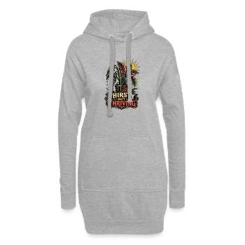Thirsty but Thriving – Pflanzen Humor - Hoodie-Kleid - Grau meliert - Vorne