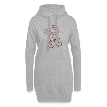 Lieblingszahl 3 Drei 3 - Hoodie-Kleid - Grau meliert - Vorne