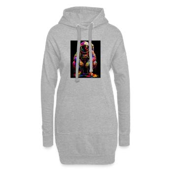 Colorful Space Astronaut - Hoodie Dress - heather grey - Front