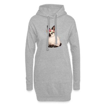 Kalifornier Kaninchen - Hoodie-Kleid - Grau meliert - Vorne