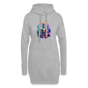 Buddha Wave Meditation Art - Hoodie-Kleid - Grau meliert - Vorne