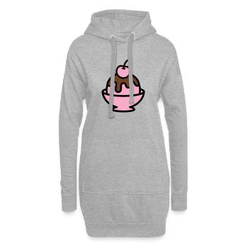 Illustrations de cerises sundae - Sweat-shirt à capuche long Femme - gris chiné - Devant