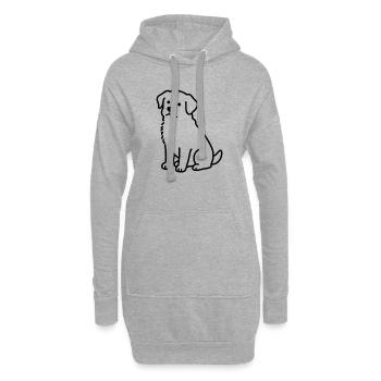 Minimalist dog silhouette - Hoodie Dress - heather grey - Front