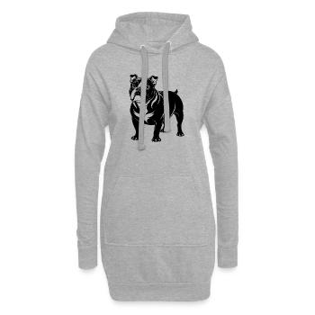 English Bulldog - Hoodie Dress - heather grey - Front