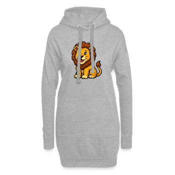 Pixel Lion Cub Design - Sweat-shirt à capuche long Femme - gris chiné - Devant