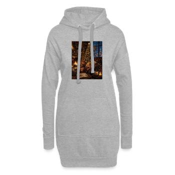 La magie de Noël En famille, être ensemble, ça compte pour l’amour - Sweat-shirt à capuche long Femme - gris chiné - Devant