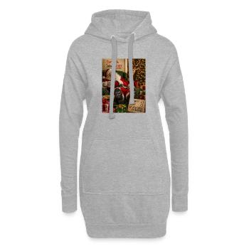 Le Père Noël retraité définit bon humour coquin - Sweat-shirt à capuche long Femme - gris chiné - Devant
