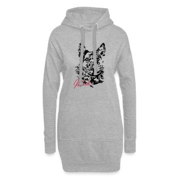 Ungarischer MUDI Hirtenhund Wilsigns Hunde Hund - Hoodie-Kleid - Grau meliert - Vorne