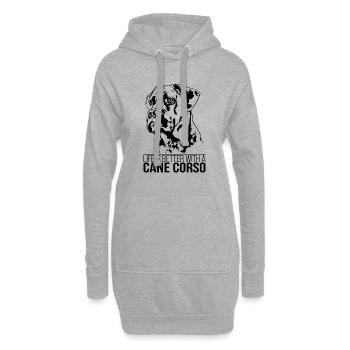 Cane Corso life is better Hunde Spruch Wilsigns - Hoodie-Kleid - Grau meliert - Vorne