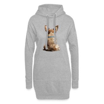 Chihuahua - Sweat-shirt à capuche long Femme - gris chiné - Devant