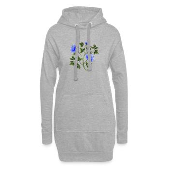 fleurs - Sweat-shirt à capuche long Femme - gris chiné - Devant