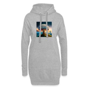 Mushroom comic - Hoodie-Kleid - Grau meliert - Vorne