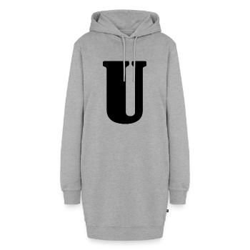 U - Sweat-shirt à capuche long Femme - gris chiné - Devant