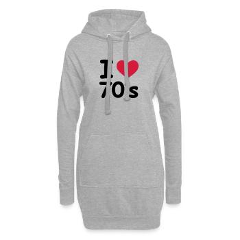 I Love 70's - Hoodie-Kleid - Grau meliert - Vorne