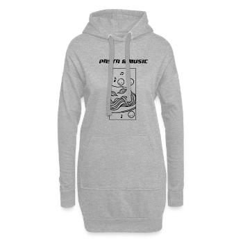 Spaghetti et musique Pâtes Cuisine italienne - Sweat-shirt à capuche long Femme - gris chiné - Devant