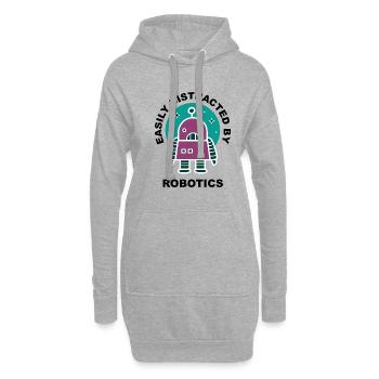 Abgelenkt von Robotern Studenten Robotic Engineer - Hoodie-Kleid - Grau meliert - Vorne