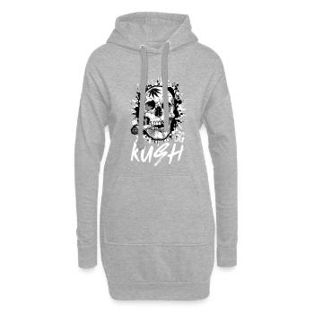 Totenkopf OG Kush Cannabis - Hoodie-Kleid - Grau meliert - Vorne