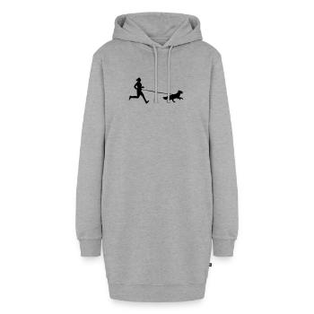 canicross girl - Hoodie-Kleid - Grau meliert - Vorne