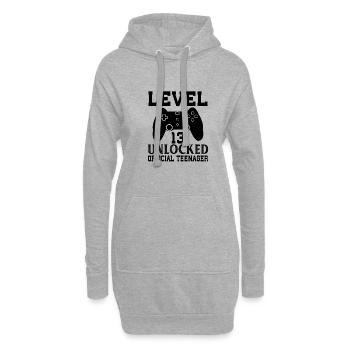 13th Birthday Level 13 Unlocked for Gamer Official - Sweat-shirt à capuche long Femme - gris chiné - Devant